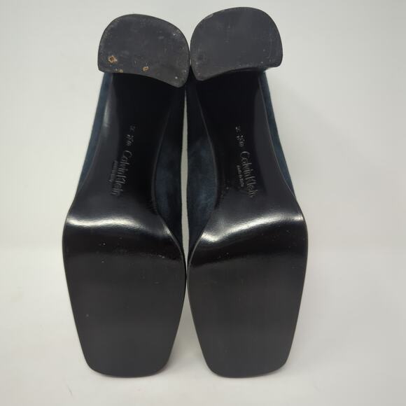 Calvin Klein Blue Suede Heels Made In Italy Womens Size 8.5 - Picture 7 of 8